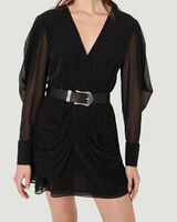 BREJA METALLIC KNIT DRAPED DRESS image number null